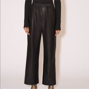 Nanushka black vegan leather Odessa wide leg pants